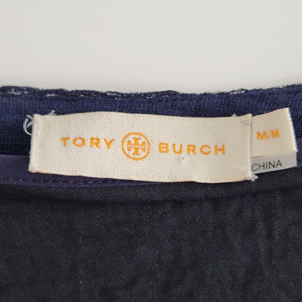 Tory Burch Liliana Soutache Linen Dress Size M Blue - Picture 6 of 7